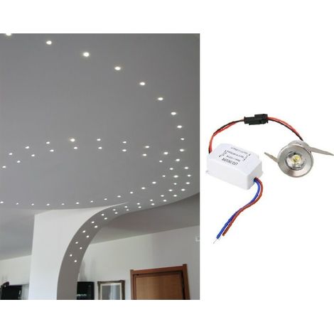 Punto luce led cob 1w argento tondo segnapasso mini faretto da incasso con driver lampadina 220V Bianco freddo (1/5)