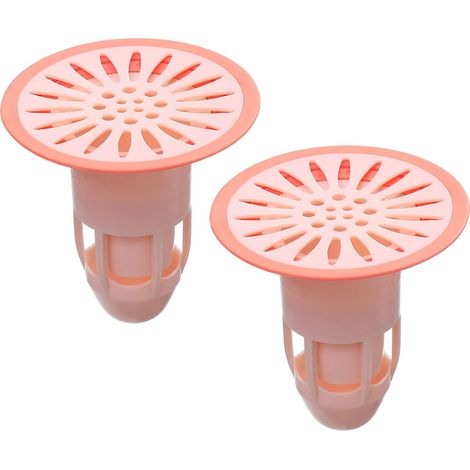 Clapet anti-retour pour siphon de sol, noyau de siphon, insert de siphon, bouchon de siphon, récupérateur de cheveux, joint d'étanchéité pour gaz, crépine de sol, joint d'escalier (rose - lot de 2) (1/3)