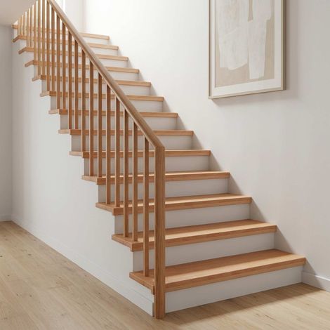 vidaXL Tappeti per scale 8 pz 90 x 30 x 2 cm Naturale (1/5)