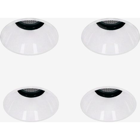 Pack de 4 downlights LED empotrables sin marcos trimless redondos Ø3,6 cm en aluminio Luisiana SKLUM (1/5)