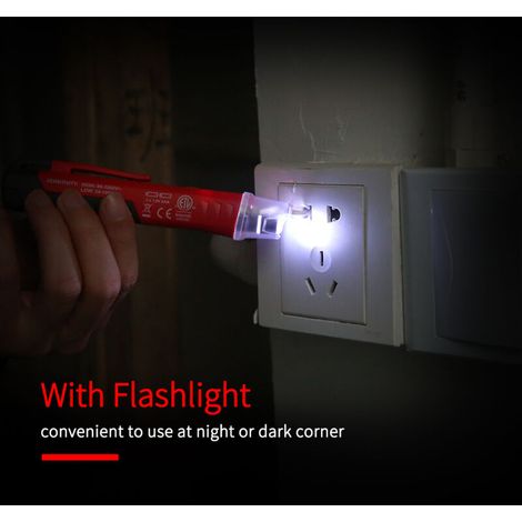 UNI-T Testeur de tension CA portable sans contact en forme de stylo Détecteur d'alerte V~ avec alarme sonore et lumineuse Lampe de poche LED (1/5)