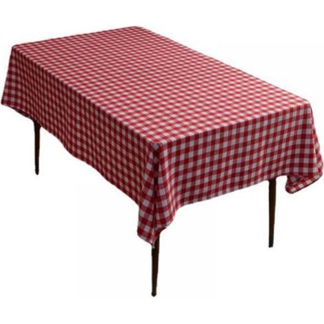 Rechteckige, rot-weiß karierte Tischdecke – 100 cm x 100 cm – Fleckenabweisend, wasserdicht und waschbar – Ideal für Picknicks und festliche Mahlzeiten – Ideal für den Außenbereich – 100 cm x 100 cm (1/5)