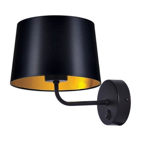 Applique murale abat-jour noir/or REMI Gold Kaja K-4356