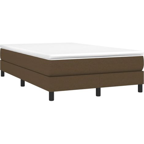 vidaXL Cadre de lit à lattes marron foncé 120x200 cm tissu