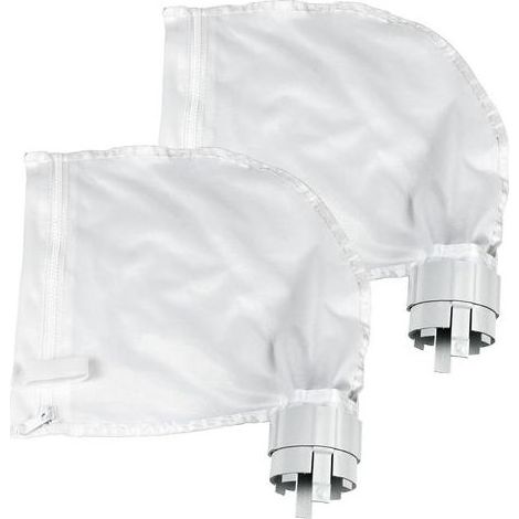 Lot de 2 Sacs Filtrants pour Nettoyeur de Piscine Convient pour Polaris360 et 380 Nettoyeur de Piscine Design Zippé et Réglable en Blanc (1/5)