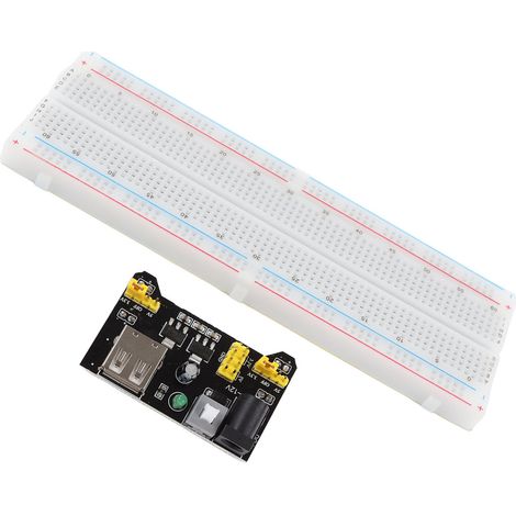 Module d'alimentation MB-102 pour plaque d'essai 830 trous + plaque d'essai 830 trous + câble pour plaque d'essai 65 mm (noir) (1/5)