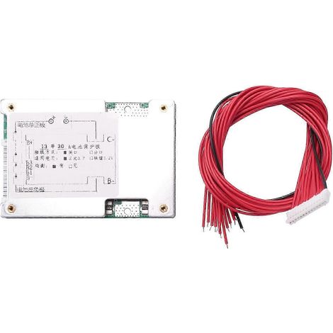 Carte de protection BMS pour batterie Li-ion Lipolymère 13S 48 V 30 A avec dissipateur thermique d'équilibrage, compatible avec vélos et scooters électriques. WHBYV (1/4)
