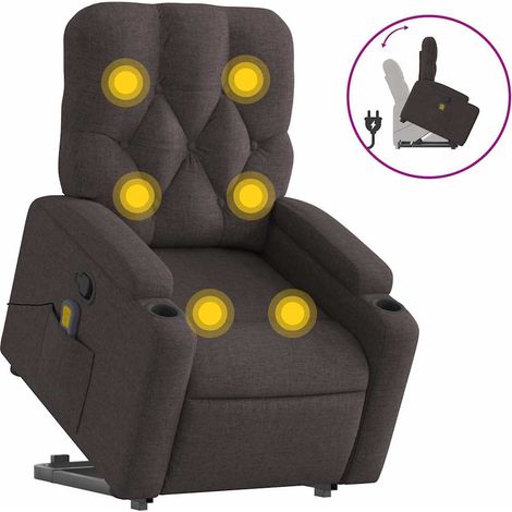Maison Exclusive - Silla de masaje reclinable de pie de tela marr (1/5)