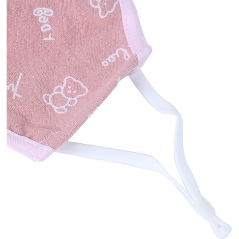 Lot de 3 masques de protection pour enfant, en coton respirant, anti-poussière et lavables, imprimé rose. (1/5)