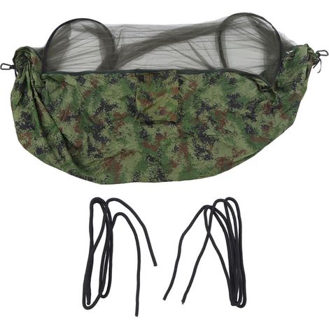 [NEVER USED] 2-person camping hammock, 440 lb capacity, camouflage color, bed net design, travel hammock for hiking and adventure.