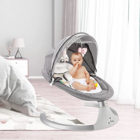 Baby intelligenter elektrischer Schaukelstuhl, multifunktionale Fernbedienung, einstellbar, tragbare klappbare Wiege, mit Moskitonetz
