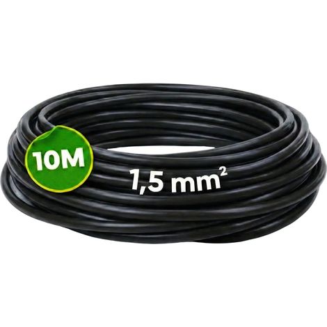 WEBMATEL Cable Eléctrico Flexible 1,5 mm² 10 m H07Z1-K Unipolar Libre Halógenos Negro (1/5)