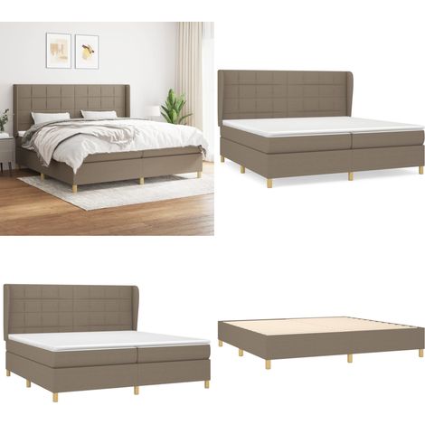 Boxspringbett mit Matratze Taupe 200x200 cm Stoff - Boxspringbett - Doppelbett - Bettenrahmen - Lattenrost - Matratze - Home & Living (1/5)
