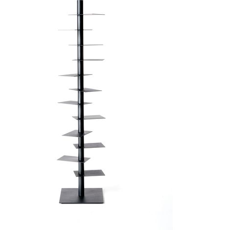 Nardo Grigio antracite - h 200 cm libreria autoportante a colonna ripiani girevoli scaffali libri originale BBB Italia design Michele Franzina acciaio metallo salotto casa ufficio (1/2)