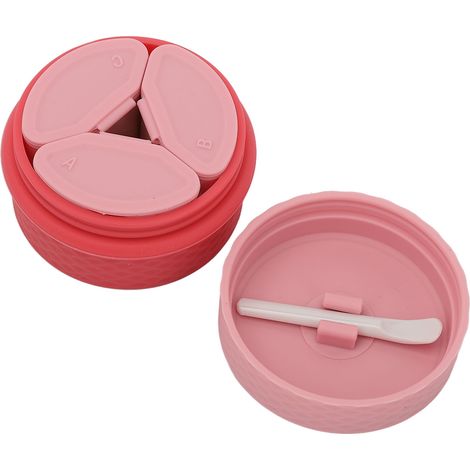 Pot de crème en silicone rose portable rechargeable, lot de contenants de maquillage réutilisables pour voyage (1/5)