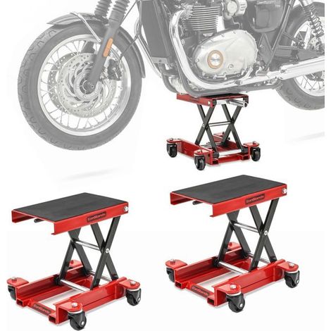 2x Motorradhebebühne ConStands HR1 Transportwagen 500kg rot