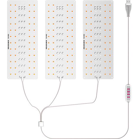 Lampe de croissance LED sous-meuble pour plantes, spectre complet, variable, 8/12/16H, USB, 5V, pour serre, 3 têtes (1/5)