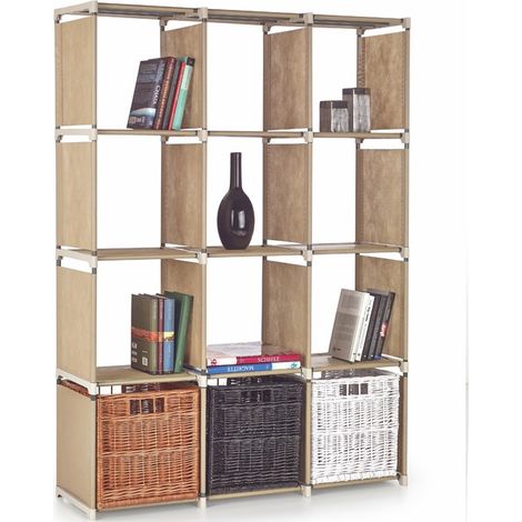 Meuble de rangement métal et PVC beige Felix