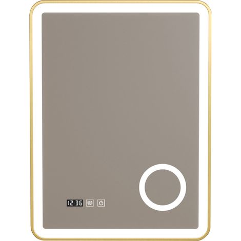 Specchio decorativo moderno a LED per il bagno 80 x 60 cm oro 030010167