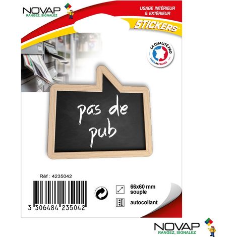 Sticker Pas de pub - modèle bulle - 66 x 60 mm - 4235042