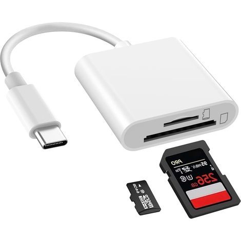 USB C SD Card Reader, Type C SD Card Adapter, SD/Micro SD Card Reader, Memory Card Reader for iPhone 15, Mac, iPad Pro/Air 2020/2021, Galaxy S21/S22/S23, Xiaomi (1/5)