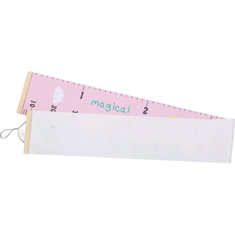 Toise pour enfants - Règle de mesure précise pour bébés - Tableau mural amovible en toile - Nuage rose (1/5)
