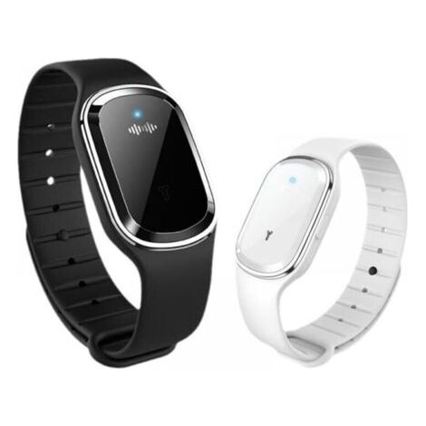 2 orologi repellenti per zanzare a ultrasuoni, braccialetti antizanzare per bambini e adulti, ricaricabili tramite USB (bianco + nero) FLITI
