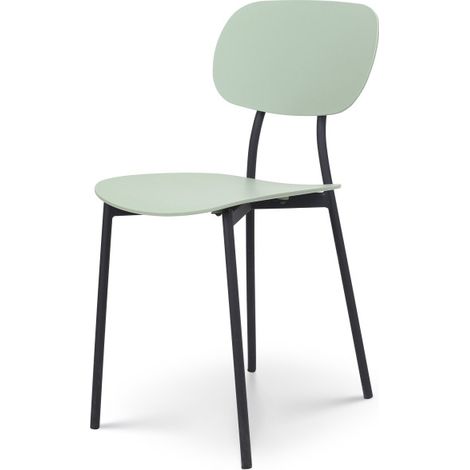 Silla verde de estilo contemporáneo con patas de metal negro - modelo LEA