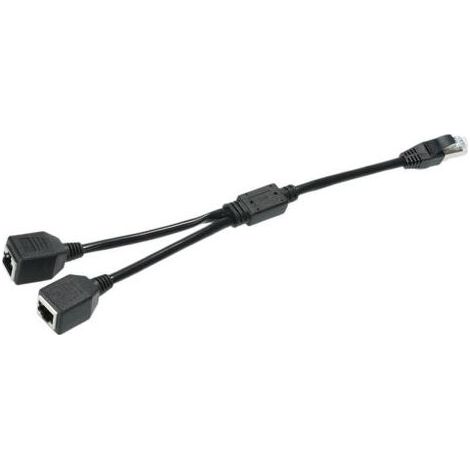 Répartiteur RJ45 mâle à 2 femelles un à deux câble adaptateur réseau Ethernet LAN (1/5)