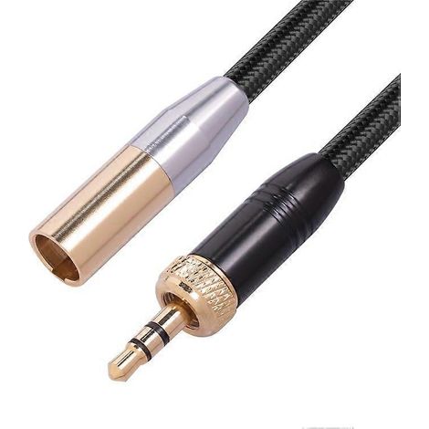Câble adaptateur Mini XLR plaqué or avec fiche filetée interne de 3,5 mm vers connecteur à 3 broches, adapté aux microphones et aux appareils photo. (1/5)