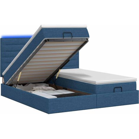 Maison Exclusive - Letto Ottomano con Materasso e LED Blu 180 x 200 cm Tessuto (1/5)