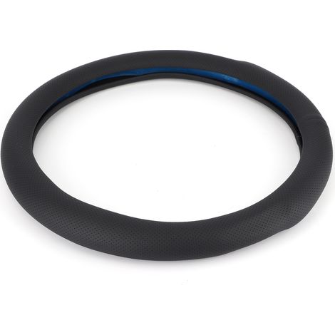 Housse de volant universelle 15 pouces en cuir synthétique noir, accessoire intérieur auto (1/5)