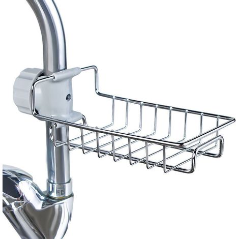 Hanging faucet drip tray for neat storage hollow, ventilated stainless steel sink basket, suitable for single-tier kitchen sinks.