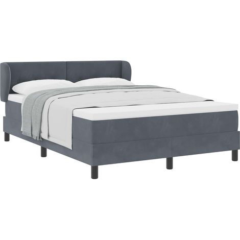 Maison Exclusive - Boxspringbett mit Kopfteil Dunkelgrau 140 x 20