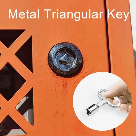 Chiave triangolare in metallo da 2 pezzi, chiavi triangolari, per scatola elettrica, contatore del gas e dell'acqua, armadio elettrico (1/4)
