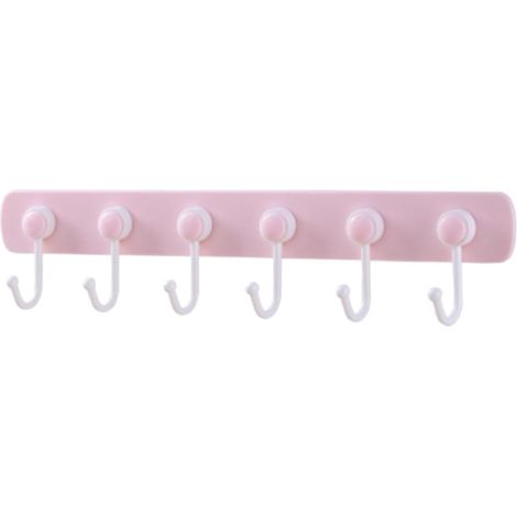 Gancho Adhesivo de Plastic Rosa para Puerta sin Perforaciones (1/5)