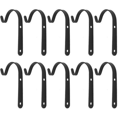 Lot de 10 crochets muraux en fer pour suspensions de plantes, forme incurvée. (1/5)