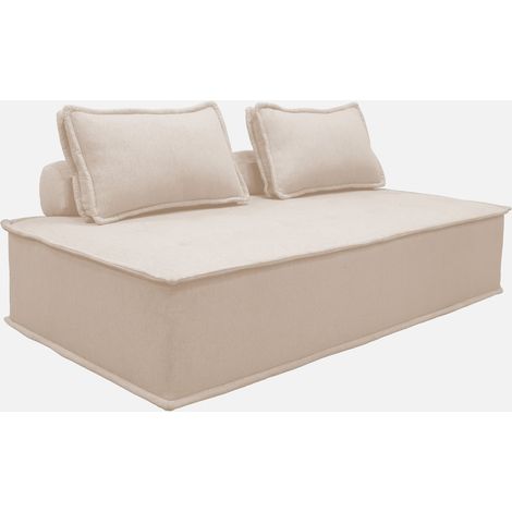Sofá modular en tela lisa, 2 plazas