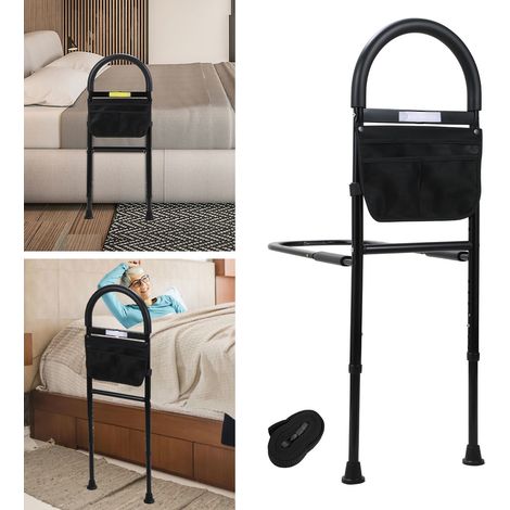 Randaco Ayuda para levantarse Barandilla de la cama para la seguridad de las personas mayores Ayuda para levantarse Asidero de la cama Luz del sensor Barandilla de la cama regulable en altura Luz