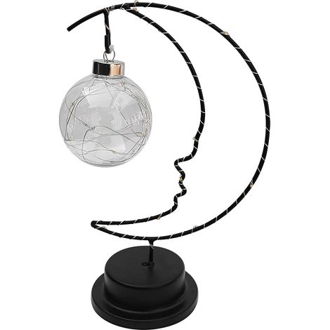 Lampe De Table - Lampe Nuit LED Sphérique - Décoration Chambre À Coucher - 26 cm - Alimentation Sur Piles - Blanc Chaud Multicolore (1/2)