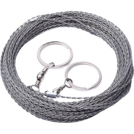 Scie à fil en acier inoxydable 10 m pour activités de plein air, câble de coupe flexible pour camping, randonnée, bricolage, jardinage, travaux manuels et situations d’urgence (1/5)