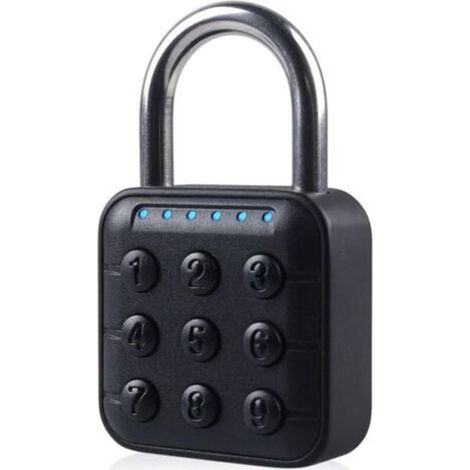 Serrure à combinaison lourde à 6 chiffres - Étanche - En alliage de zinc - Avec code numérique - Haute sécurité - Pour casier, école, gym, cour, garage - Noir (1/4)