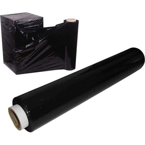 Film Étirable Noir 50cm 23 Microns 2kg pour Emballage Palette (1/4)