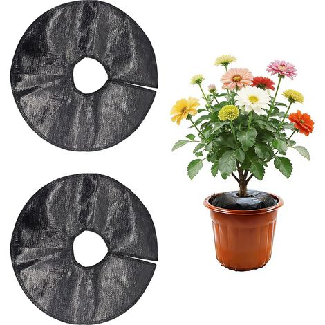 2 Pcs Tree Watering Ring 30 cm, Watering Mat for Trees and Young Plants, It Will Absorb Rainwater and Gradually Release Moisture for Potted Plants (Black) (1/5)