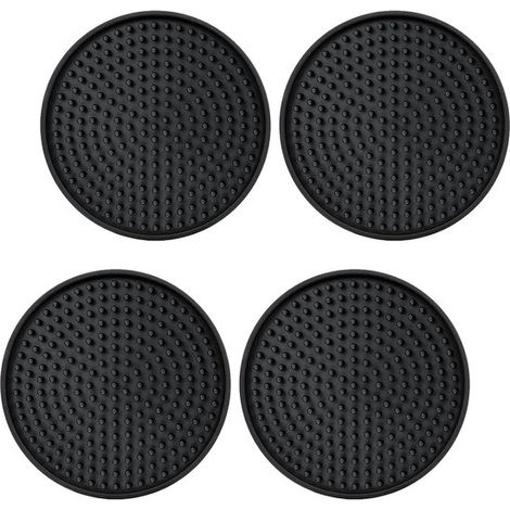 Posavasos antideslizantes - 10 cm - Negro - 4 unidades (1/5)