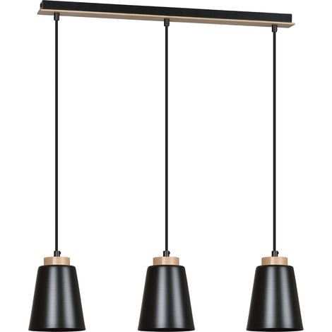 Lampadario Emibig Bolero 3, 3xE27 nero legno regolabile (1/5)