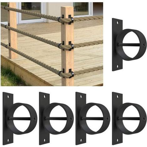 Bleosan – Lot de 5 supports de corde en jute – Crochets en acier inoxydable 304 – Pour cordes jusqu'à 5,1 cm – Installation facile avec vis autotaraudeuses (1/5)