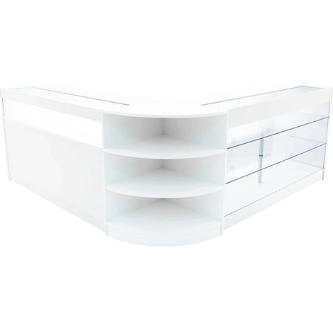Demeter LED Shop Counter Set K1500, B1500 & LM60 - White