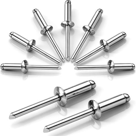 Lot de 100 rivets aveugles en acier inoxydable 304 (4 mm x 10 mm)