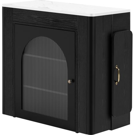 Îlot Central de Cuisine Table à Manger Extensible avec Prises USB et LED Noir et Blanc 83 cm (1/5)